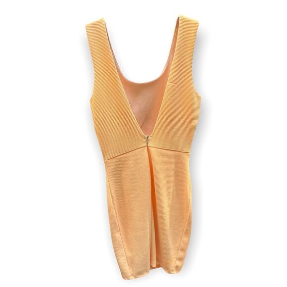 ANGL RIBBED LOW BACK BODYCON DRESS ORANGE CREAMSICLE SIZE - Picture 8 of 12